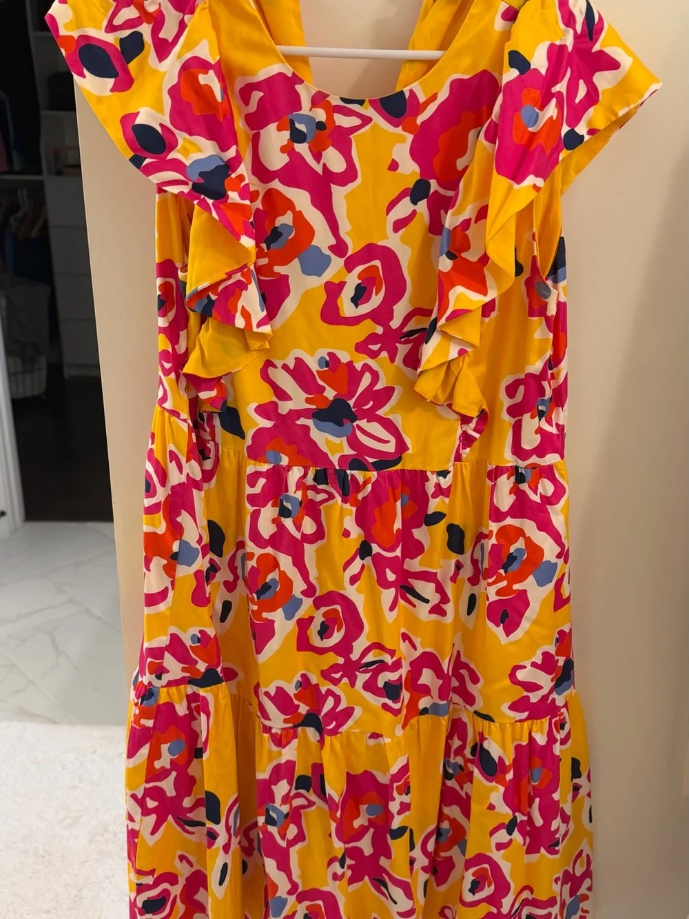 Girls' Yellow Floral Ruffle Tiered Dress by Crosby by Mollie Burch